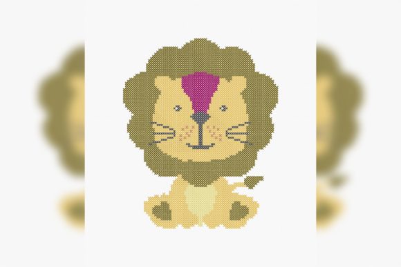 Cute Sitting Cartoon Lion Embroidery Review