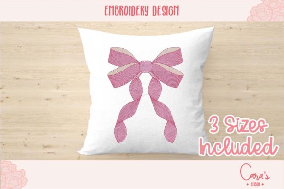 Pink Bow: A Sweet Embroidery Design for Handmade Gifts